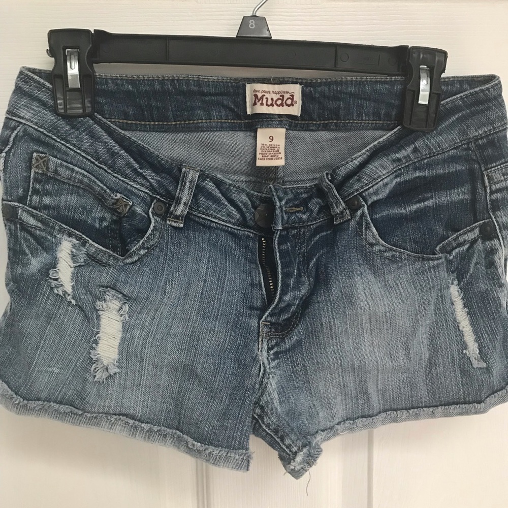Distressed mudd shorts